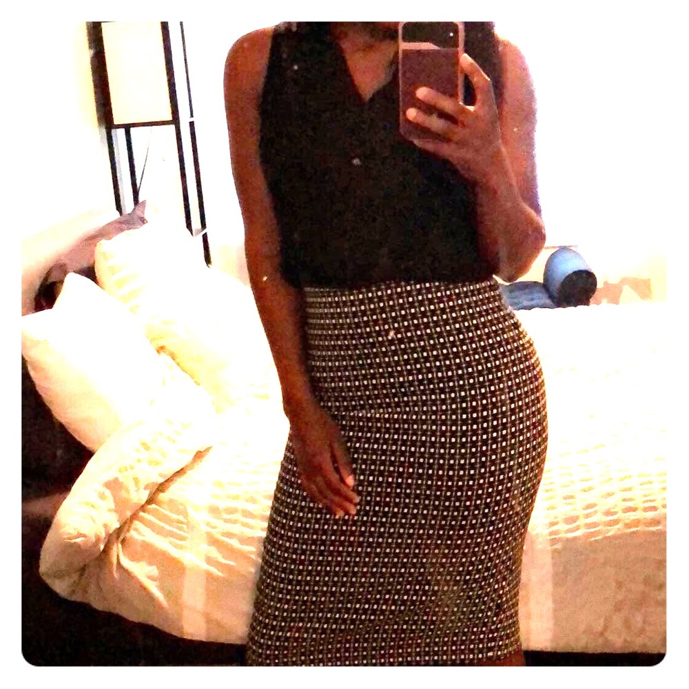 Express Geometric Pencil Skirt
